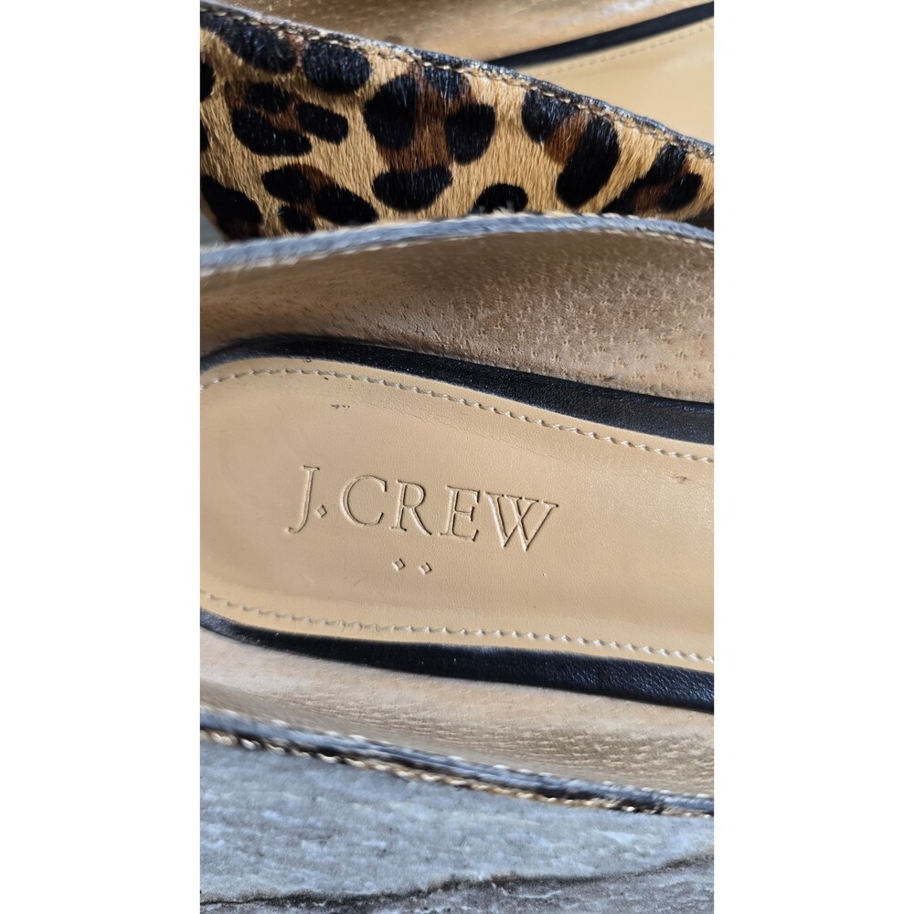 J.Crew Leopard Print Calf Hair d'Orsay Pointed Toe Flats - Picture 6 of 8